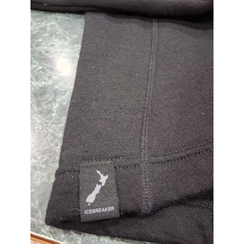 Icebreaker Women's Merino Wool Long Sleeve 1/2 Zip Fitted Thermal Top Sz L Black - Picture 2 of 11